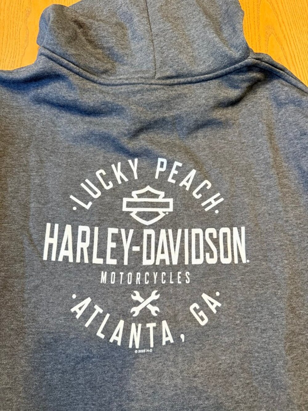 Harley-Davidson Gray Hoodie Lucky Peach Atlanta Men's 3X